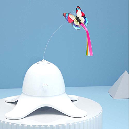Juguetes interactivos para Gatos, Simulador de Vuelo Mariposa Respuesto Interactivo Giratorios del Gato de 360 ​​° para Gatos de Interior Jugando