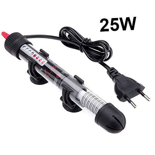 Kavolet Calentador Acuario 25W ,Calentador de Acuario Sumergible con termómetro y Ventosa, 220-240V