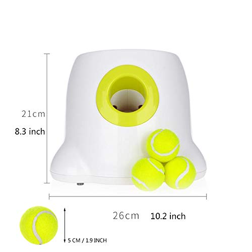 Lanzadores automáticos bolas juguete para perros, Control distancia de lanzamiento en 3 etapas Mascota Interactiva Lanzador tenis Máquina recompensa Recuperar juguetes alimentación - Consume energía