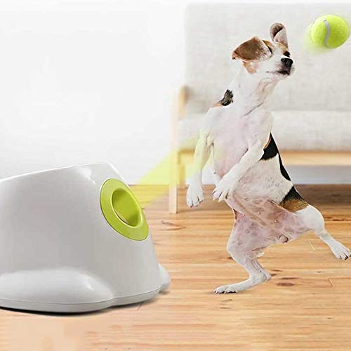 Lanzadores automáticos bolas juguete para perros, Control distancia de lanzamiento en 3 etapas Mascota Interactiva Lanzador tenis Máquina recompensa Recuperar juguetes alimentación - Consume energía