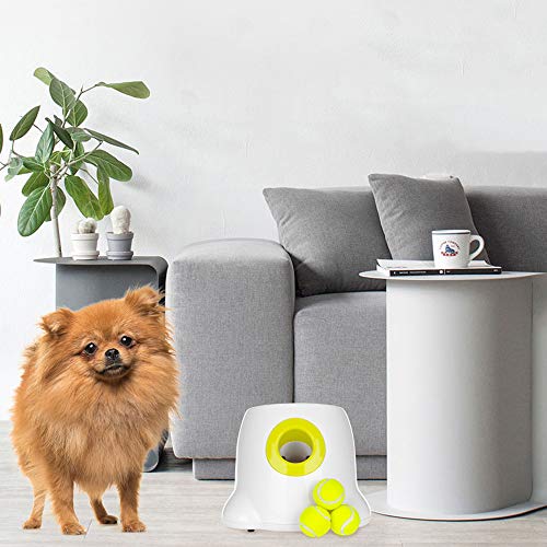 Lanzadores automáticos bolas juguete para perros, Control distancia de lanzamiento en 3 etapas Mascota Interactiva Lanzador tenis Máquina recompensa Recuperar juguetes alimentación - Consume energía