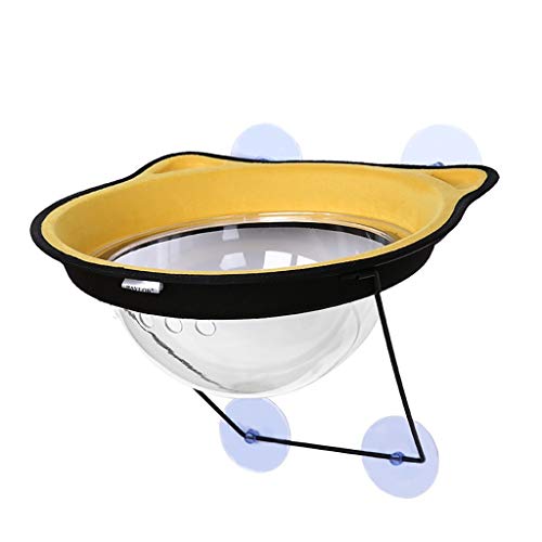 Las camas colgantes de mascotas Cama del gato succión de la ventana Asiento de ventana Gatos cama taza transparente licencia creativa de los gatos se reclina con el espacio de la capilla del gato Sumi