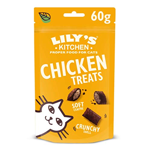 Lily's Kitchen Pillow Treats - Golosinas de Pollo - Snacks para Gatos 10 x 60g