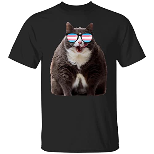 Limited Chonk Cat Kitten Kitty Meme Gatito Gatito LGBTQ LGBT Bandera Transgénero Orgullo Gato Gatito Amante Gatito Camiseta, Negro, S