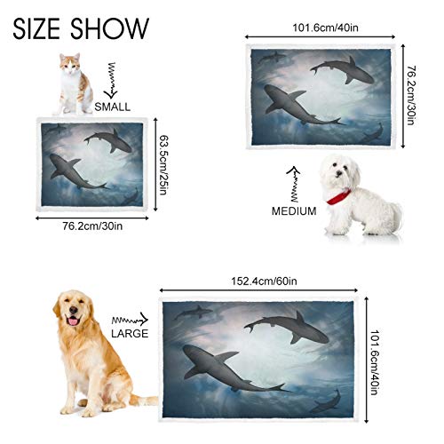 Linomo Sea Animal Shark Manta para mascotas Perro Gato Suave y Cálido Manta Manta Manta para Mascotas Perros Gatos