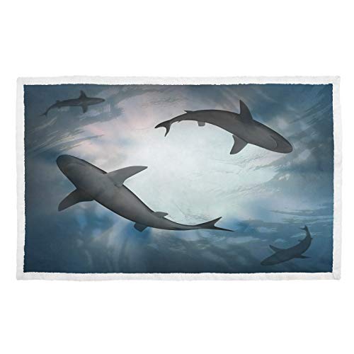 Linomo Sea Animal Shark Manta para mascotas Perro Gato Suave y Cálido Manta Manta Manta para Mascotas Perros Gatos