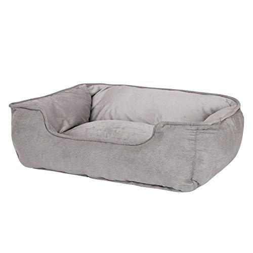 lionto Cama perros 2 en 1 cojín perros sofá perros tamaño (M) 80x60 cm Gris