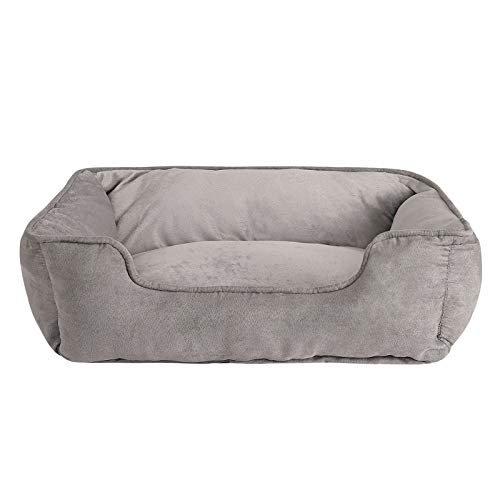 lionto Cama perros 2 en 1 cojín perros sofá perros tamaño (M) 80x60 cm Gris