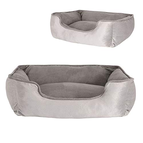 lionto Cama perros 2 en 1 cojín perros sofá perros tamaño (M) 80x60 cm Gris