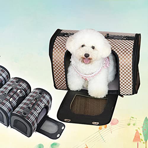 litulituhallo Transportín Perro Gato Gato Bolsa Transportin Perro Adoptar Animales Negro Malla + pa?o Oxford Los 41 * 23 * 25 Cm
