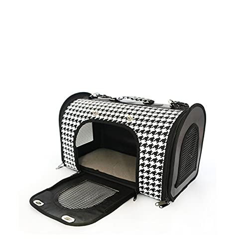 litulituhallo Transportín Perro Gato Gato Bolsa Transportin Perro Adoptar Animales Negro Malla + pa?o Oxford Los 41 * 23 * 25 Cm