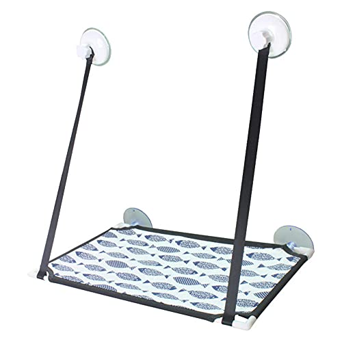 LLLucky Amaca per Gatti da Finestra,Ventosa Resistentes Cama de Gato Cubierta Transpirable Ventosas Asiento Gatos Estantes Seguridad Tomar Colgante con el Sol Soportar hasta 10 kg-Alguna Cosa_Metro