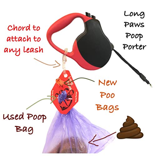 Long Paws Coop Porter Flex - Bolsa para caca (apta para todas las correas, talla única, color rojo, 50 g)