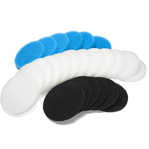 LTWHOME Paquete de filtro de carbono, filtro grueso y almohadillas de filtro fino para Eheim Classic 2217/600 2616175 (paquete de 24)