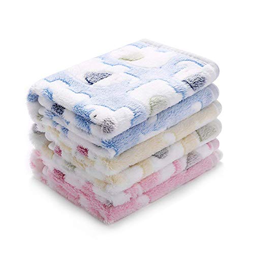 luciphia 3 Piezas de Paquete Mantas para Perros Gatos Mascotas Paños Estampados y Suaves Elefante Small (60 * 40cm)