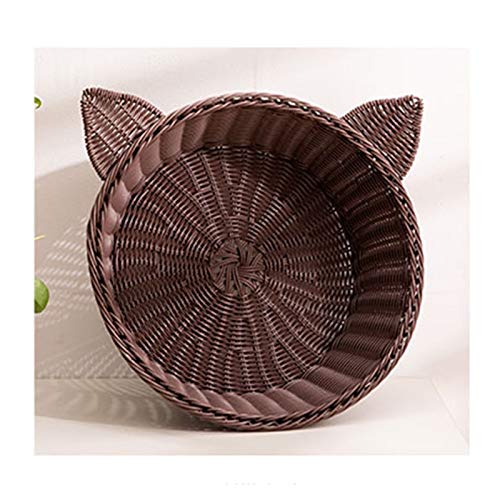 LXHONG Arena para Gatos con Gráficos para Gatos, Cesta De Mimbre para Cama De Perro, Cama De Mimbre para Mascotas por Cuarto De Los Niños Ratán De Imitación, Fuerte Y Robusto
