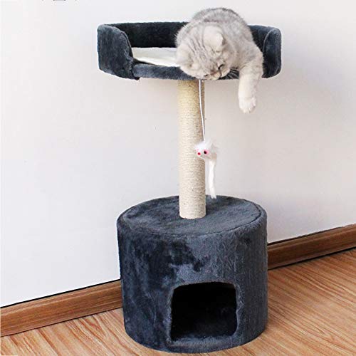 LXHONG Cómoda Mesa De Descanso, Un Árbol para Gatos con Mirador Torre para Gatos Estable Y Resistente por Sala Junto Al Mueble De TV Sisal, Fácil De Instalar (Color : Gray, Size : 33x33x70cm)