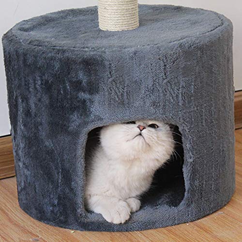 LXHONG Cómoda Mesa De Descanso, Un Árbol para Gatos con Mirador Torre para Gatos Estable Y Resistente por Sala Junto Al Mueble De TV Sisal, Fácil De Instalar (Color : Gray, Size : 33x33x70cm)
