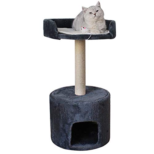 LXHONG Cómoda Mesa De Descanso, Un Árbol para Gatos con Mirador Torre para Gatos Estable Y Resistente por Sala Junto Al Mueble De TV Sisal, Fácil De Instalar (Color : Gray, Size : 33x33x70cm)