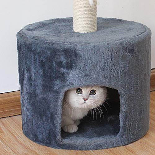 LXHONG Cómoda Mesa De Descanso, Un Árbol para Gatos con Mirador Torre para Gatos Estable Y Resistente por Sala Junto Al Mueble De TV Sisal, Fácil De Instalar (Color : Gray, Size : 33x33x70cm)