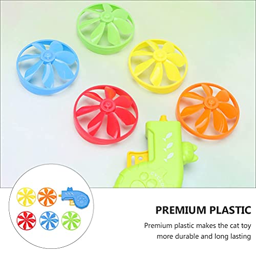 M I A 2 juegos de gato para lanzador de platillo volador juguetes juego de disparos interactivo para interiores al aire libre patio trasero mascota persecución ejercicio juguetes color aleatorio