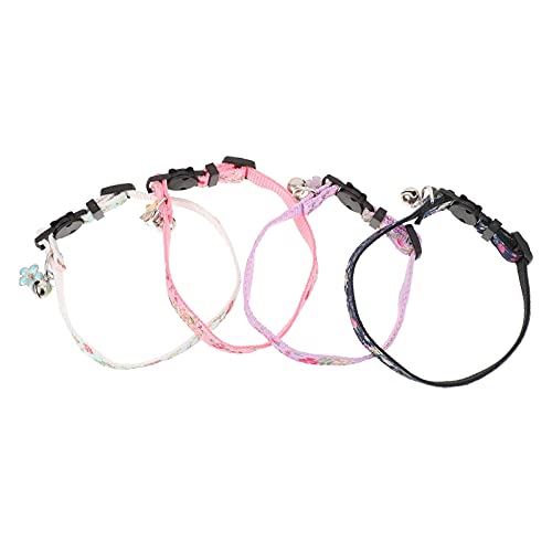 M I A 4 collares para perros y gatos, con campana, para perros pequeños, gatitos, gatos, ropa de perro, accesorios para disfraz (color como se muestra)