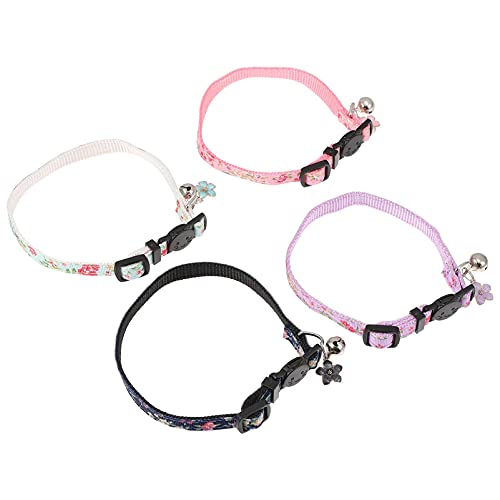 M I A 4 collares para perros y gatos, con campana, para perros pequeños, gatitos, gatos, ropa de perro, accesorios para disfraz (color como se muestra)
