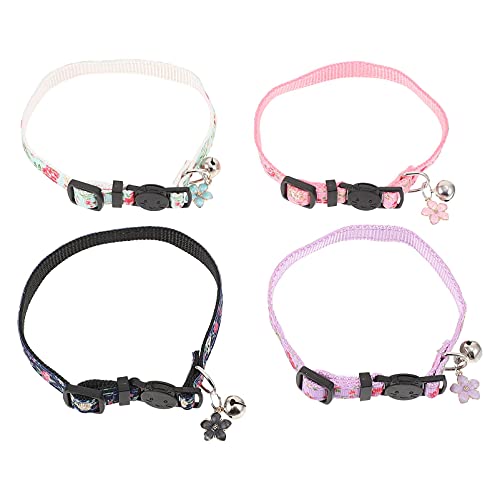 M I A 4 collares para perros y gatos, con campana, para perros pequeños, gatitos, gatos, ropa de perro, accesorios para disfraz (color como se muestra)