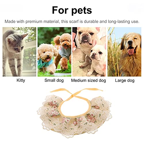 M I A Bandana para mascotas, disfraz de gato, ropa de encaje, triángulo, accesorios para vestir con encaje transpirable, baberos para perro, gato, mascota (color como se muestra, tamaño: 20 x 25 cm)