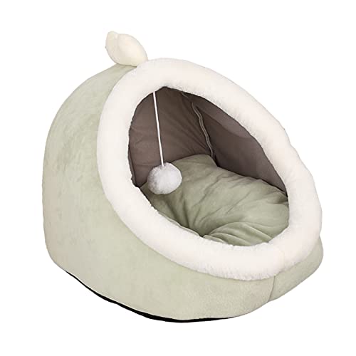 MagiDeal Cama Cueva para Mascotas para Gatos y Perros - Cama para Gatos/cabaña para Gatos/Cuevas para Camas Cubiertas para Gatos con Almohada Acolchada - Verde Claro S