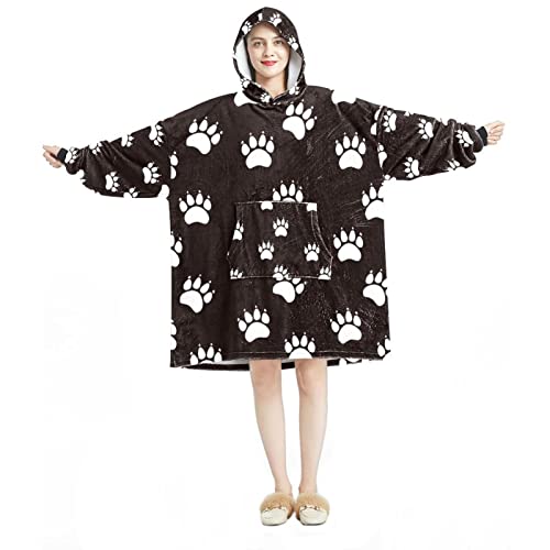 Manta de gran tamaño con capucha y bolsillos para gatos y perros, con capucha, con capucha, para adolescentes, talla única, para todos