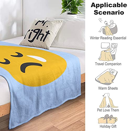 Manta suave de franela antialérgica de 101 x 127 cm, diseño de lágrimas divertidas para mascotas, perros, gatos, animales de caballo, tamaño pequeño