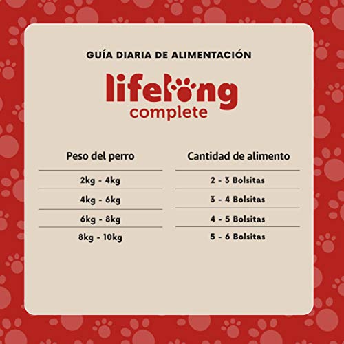 Marca Amazon - Lifelong Alimento completo para perros adultos - Selección de carne en salsa, 1.2 kg (12 bolsitas x 100g)