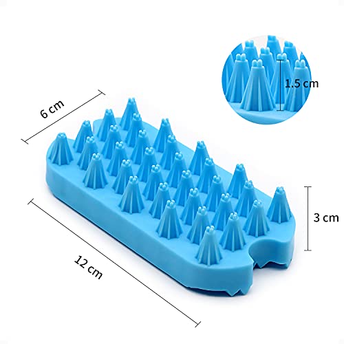 Mascota Cepillo de Aseo, Cepillo de Masaje de Cepillo de Baño para Mascotas de Doble Lado, Cepillo de Depilación para Perros para Gatos Perros con Pelo Corto o Largo (Azul)