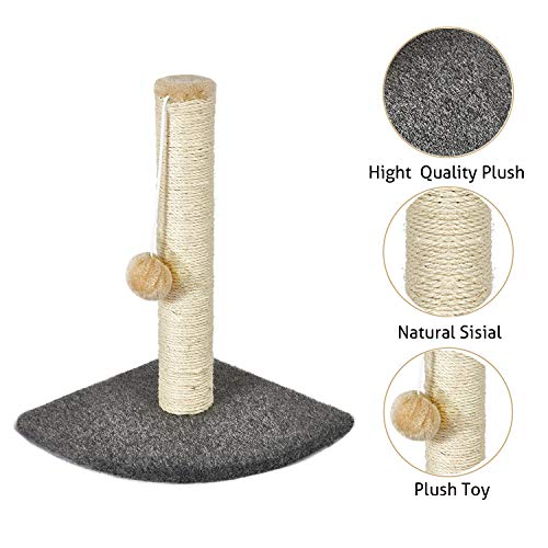 Meerveil Rascador para Gatos, Rascador Gato Árbol para Gatos Juguete Favorito de Gato Pequeño y Simple Fácil de Instalar (14)