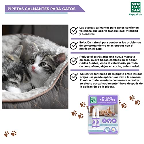 MENFORSAN Pipetas calmantes para Gatos, Blister con 2 Unidades, Reduce el estrés