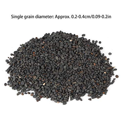 Mini Black Rocks Stone Decorativo, Piedra Natural Arena Acuario Grava DIY Plant Rock para Acuario, Pecera, Terrario, Jardinería (1000 g/Bolsa)