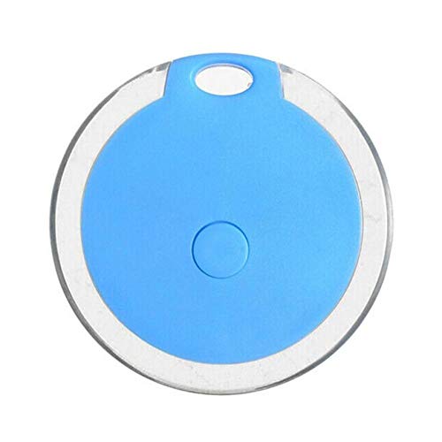 Mini Gato/Perro Localizador de Seguimiento GPS, Pequeño Dispositivo portátil Inteligente Anti-pérdida para niño/Mascota, Redondo Impermeable Dispositivo de alarmas Bluetooth (Azul, One 1 Pack)