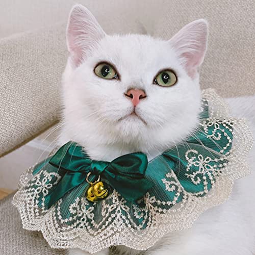 Mipcase Cuello de Gato Pajarito Gatito Encaje Bandanas Traje Collar de Mascotas Joyería con Campanas Regulables Gato Perro Billar Babs Babs para Gatito Gatito Perro Mascotas