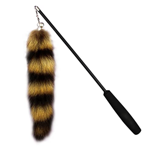 Mipcase Gato Teaser Wand Ejercitioner Telescópico Cat Toy Fox Tail Forma Gusanos Teaser Catcher para Gatitos Gatito Juego Interactivo