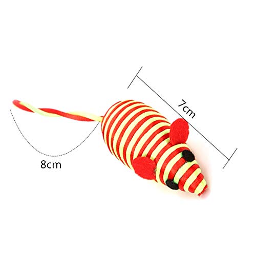 NA 6 piezas de juguetes para gatos ratones, ratón de sisal, juguete interactivo para gatos y gatitos de entrenamiento