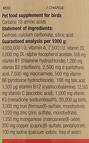 Nekton Vitaminpräparat con Farbintensivierung para Las áreas Rojas en el Gefieder