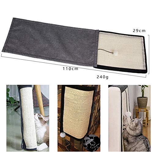 Nicoone Tabla de rascar para gatos, alfombra de sisal natural para gatos, alfombrilla para rascador de gato, tapete de molienda de garras para muebles, protectores de arañazos para sofá, silla
