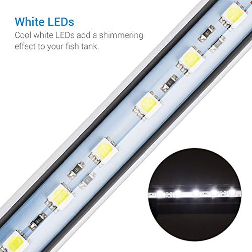 NICREW Luz Blanca LED Sumergible para Acuarios, Barra de luz Subacuatica 2W Lámpara Sumergible Acuario LED, Tubos de Luz Impermeable