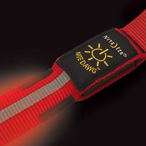 Nite Ize NiteDawg Led Dog Collar Accesorios para Mascotas, Hombres, Rojo, M