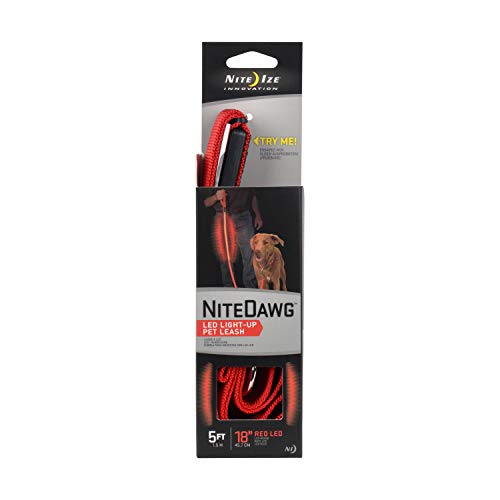 Nite Ize NiteDawg Led Dog Collar Accesorios para Mascotas, Hombres, Rojo, M