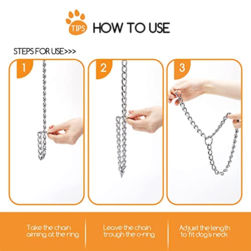Nobleza - Collares para Perros, Collares de Acero Cadena Serpiente Metal para Adiestramiento, para Paseo y adiestramiento de Metal para Perros medianos y Grandes, 3.5 mm × 55cm