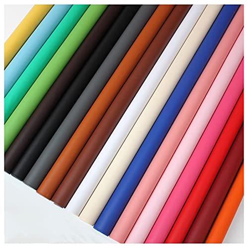NXFGJ Cuero de Imitación 50x138cm 19"x54"Hoja de Cuero Sintético de PVC, para Bolso, Sombrero, Joyería, Manualidades para El Cabello, Costura y Decoraciones(Color:Marrón-Negro)