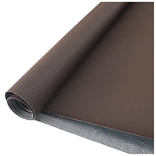 NXFGJ Cuero de Imitación 50x138cm 19"x54"Hoja de Cuero Sintético de PVC, para Bolso, Sombrero, Joyería, Manualidades para El Cabello, Costura y Decoraciones(Color:Marrón-Negro)