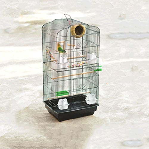 NYKK Jaulas para pájaros Jaula de pájaros de Hierro Forjado doblada de Loro de Metal más Jaula de Pintura de ceja Creativa de Alta Jaula Jaulas para Loros (Color : White-Upgraded Version)
